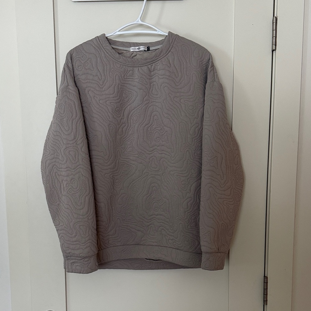 Men's Quilted Crewneck Sweatshirt - Taupe